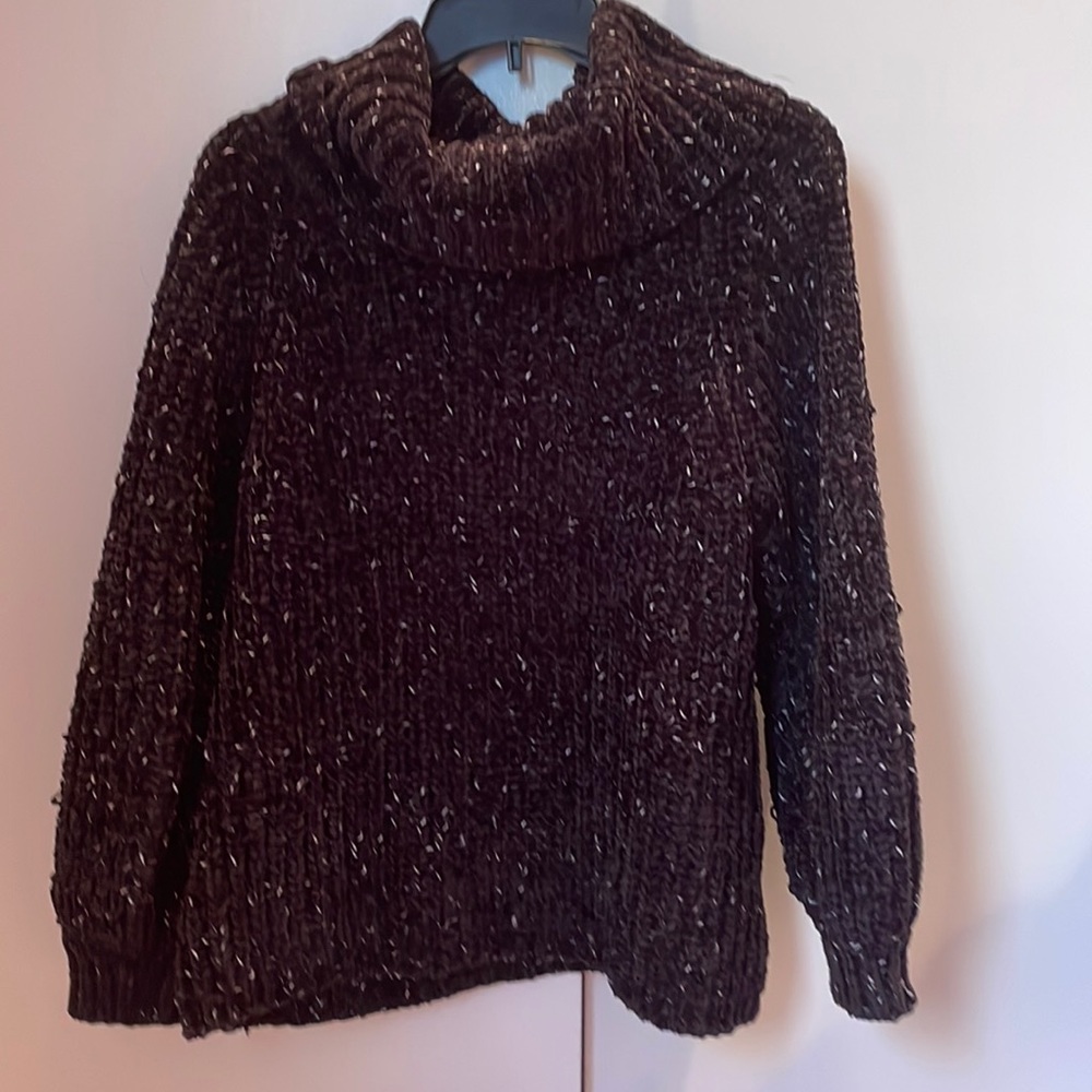 525 AMERICA black cable knit chunky sweater